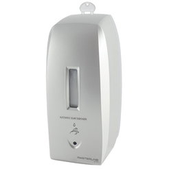 Dispensador automático de jabón líquido y desinfectante Bisk MASTERLINE ak2 500 ml, plástico ABS plateado mate