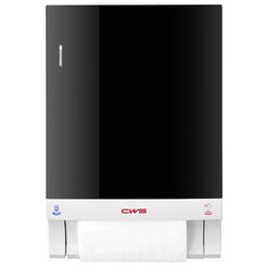 Automatic cotton towel dispenser CWS Hygiene, black ABS plastic