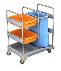 Carro de limpieza: 2 × estante, bolsa de 120 litros TSZ0011 Splast