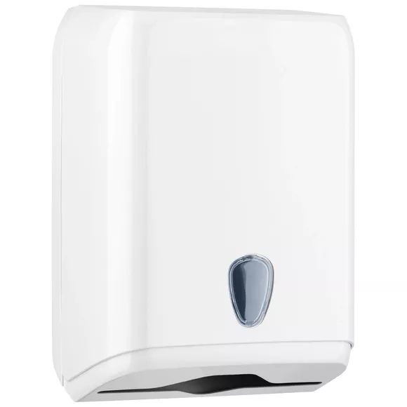 Dispensador de toallas de papel plegadas L Sanitario, plástico ABS blanco