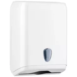 Dispensador de toallas de papel plegadas L Sanitario, plástico ABS blanco