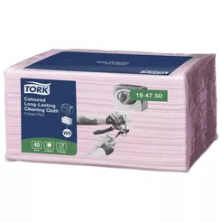 Tork folded non-woven cleaning cloths in a four-color system 40 pcs red