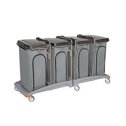 Carro de residuos cuádruple con tapa y bolsa protectora 4 × 120 litros Splast