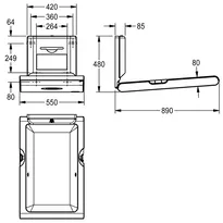 Wymiary przewijaka KWC Cambrino 