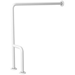 Haltegriff für Menschen mit Behinderungen, an Wand und Boden montiert, links Faneco ⌀ 32 mm, 70 cm, Stahl weiß