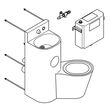 Zestaw sanitarny Franke umywalka + miska WC z lejową miską ustępową umieszczoną po prawej stronie pod kątem 45°