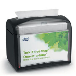 Držák ubrousků na stůl Tork Xpressnap, kapacita 275 ks, černý ABS plast