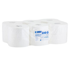 Toilettenpapier Merida Top 12 Rollen 2-lagig 180 m Durchmesser 19 cm weiß Zellulose