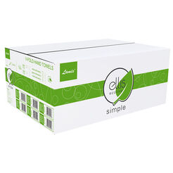 Toalla de papel ZZ Lamix Ellis Ecoline Simple de 2 capas, 3000 unidades, blanco, papel reciclado
