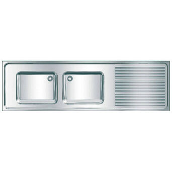 Franke commercial double-bowl sink 600 x 1000 x 2000 mm