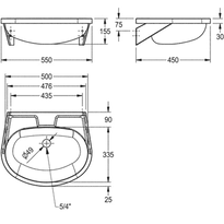 Umywalka stalowa pojedyncza ANIMA 