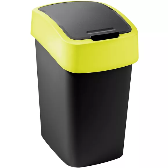 Müllbehälter Curver FLIP BIN 9 Liter, schwarz/gelb Kunststoff