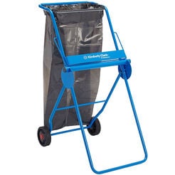 Roll towel stand with Kimberly Clark PROFESSIONAL bag holder, blue steel