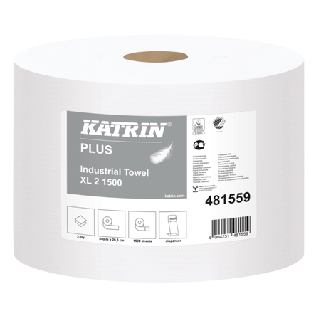 Czyściwo przemysłowe w rolce Katrin Plus Industrial Towel XL2 2 szt. 570 m 2 warstwy celuloza biały