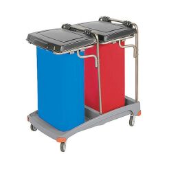 Doppelter Abfallwagen mit Deckel 2 x 120 Liter TSO-0006 Splast