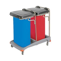 Dvojitý odpadkový vozík s krytmi 2 × 120 litrov TSO-0006 Splast