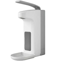 Elbow dispenser for liquid soap and disinfectant Sanitario 1000 ml, white ABS plastic