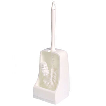 Toilet brush with stand white
