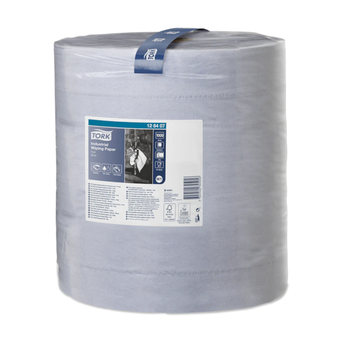Industrielle Papiertücher in großer Rolle für hartnäckige Verschmutzungen Tork 3-lagig 340 m blauer Makulatur