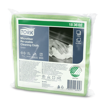 Tork reusable microfiber cloth 6-pack, green