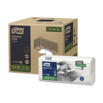 Multi-purpose non-woven cleaning cloths in Tork segments, 4 pieces, white.