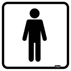 White-Black Male Toilet Sign