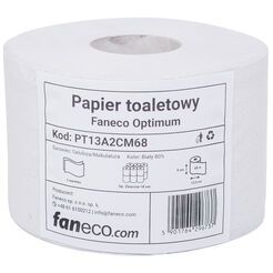 Toilet paper rolls Faneco Optimum 18 pcs. 2 layers 68 m length white cellulose + recycled paper