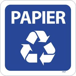 Etiqueta para el cubo de basura de papel cuadrado para la separación de residuos