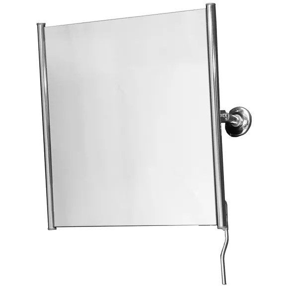 Nastaviteľné zrkadlo pre osoby so zdravotným postihnutím s úchytom Faneco ⌀ 25 mm, 60 × 60 cm, matná nerezová oceľ