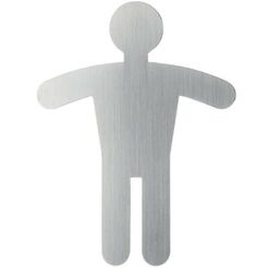 Señalización de baño masculino metálico