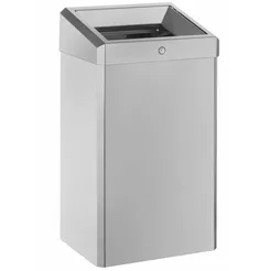Cesto de basura abierto de 50 litros Sanitario Afilado, acero inoxidable mate