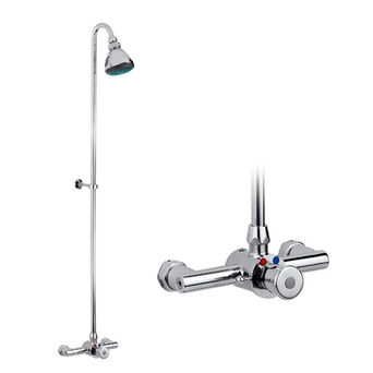 Shower set with manual water mixer