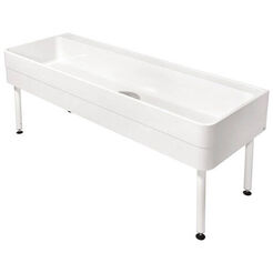 Dřez s pracovní deskou a kalovým usazovačem 2000 × 300/800 × 700 mm Franke bílý