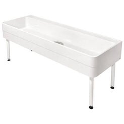 Fregadero de servicio KWC con estante y trampa de sedimentos KWC 2000 × 300/800 × 700 mm blanco
