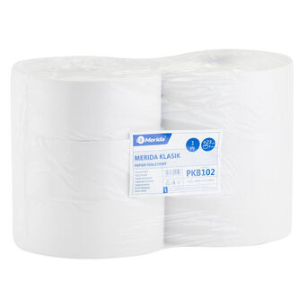 Papel higiénico Merida Clásico 6 rollos 1 capa 340 m diámetro 23 cm blanco papel reciclado
