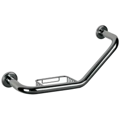 Soporte de esquina para bañera con jabonera de 45 cm Bisk acero inoxidable cromado