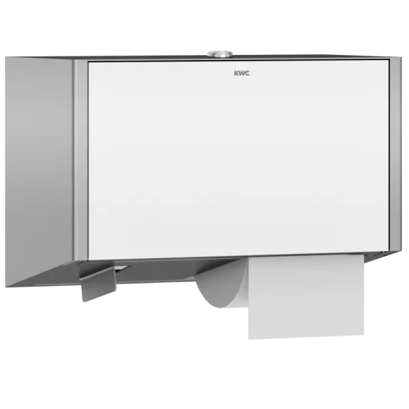 Uchwyt na dwie rolki papieru toaletowego KWC Exosm, biały, stal nierdzewna