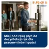 Stojak do dozownika do dezynfekcji rąk Tork 511055, czarne aluminium – przykład użytkowania