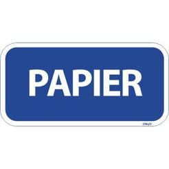 Etiqueta para contenedores de reciclaje de papel rectangular