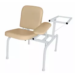 Punto de extracción de sangre con reposabrazos regulable y mesa de tratamiento Faneco – acero blanco