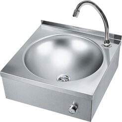 KWC ANIMA stainless steel sink with knee or hip operated faucet