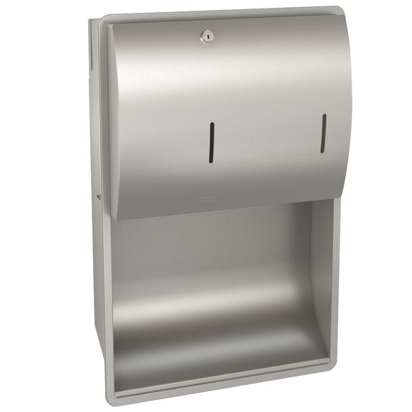 Conjunto: dispensador de toallas de papel empotrado + dispensador de jabón KWC STRATOS