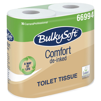 Papel higiénico Bulkysoft Comfort 40 rollos 2 capas 52.5 m diámetro 12 cm blanco celulosa