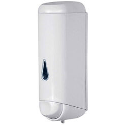 Dispensador de jabón colgante con ventana Faneco 0.25 litros plástico blanco