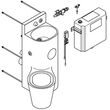 Zestaw sanitarny Franke umywalka + miska WC z lejową miską ustępową umieszczoną po lewej stronie pod kątem 45° 