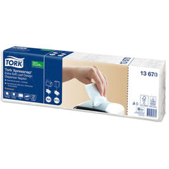 Servilletas para dispensador blancas extra suaves Tork Xpressnap decoradas con hojas 500 unidades.