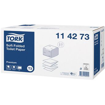 Papel higiénico en paquete Tork de 2 capas, 7560 hojas, papel reciclado blanco
