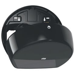 Dispensador de papel higiénico en rollo mini Jumbo Tork, plástico ABS negro