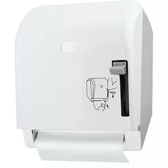 Contenedor para toallas en rollo Sanitario, material blanco ABS