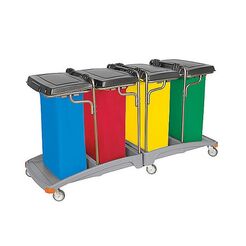 Carro de residuos cuádruple con tapa 4 × 120 litros TSO-0014 Splast